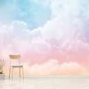 Cliouar-Wall Mural Wallpaper 3D Wallpaper Decorative Powder Cloud Bedroom Living Room Decor 103" x 69"(Not Peel and Stick)