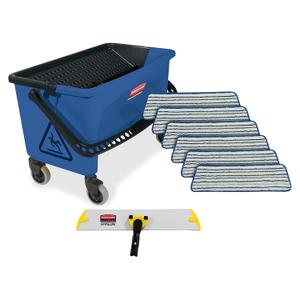 Rubbermaid Commercial Products Finish Kit Yellow Includes Bucket Sieve Six Pads and One Frame for Janitorial/Professional Cleaners and Heavy-Duty industrial Cleaning/Finishing