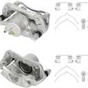Front Disc Brake Caliper Assembly w/Bracket for 2002-2004 Honda CR-V 2.4L, 2003-2011 Element 2.4L, Replacement 19-B2662 19-B2663