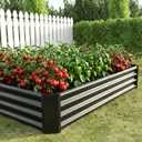 Metal Galvanized Raised Garden Bed Kit, 6 x 3 x 1 ft Galvanized Steel Raised Garden Planter Box Outdoor with Open Base for Growing Vegetables/Flowers/Herbs/Fruits/Succulents, Rectangle, Black