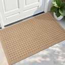 PLEASOR Front Door Mat Indoor Outdoor Entrance, Dirt Resistant and Absorbent Doormat, Sturdy Non-Slip Backing Entry Mat, Fade Resistant, Easy Clean Low-Profile Entryway Mat, 29x17, Beige