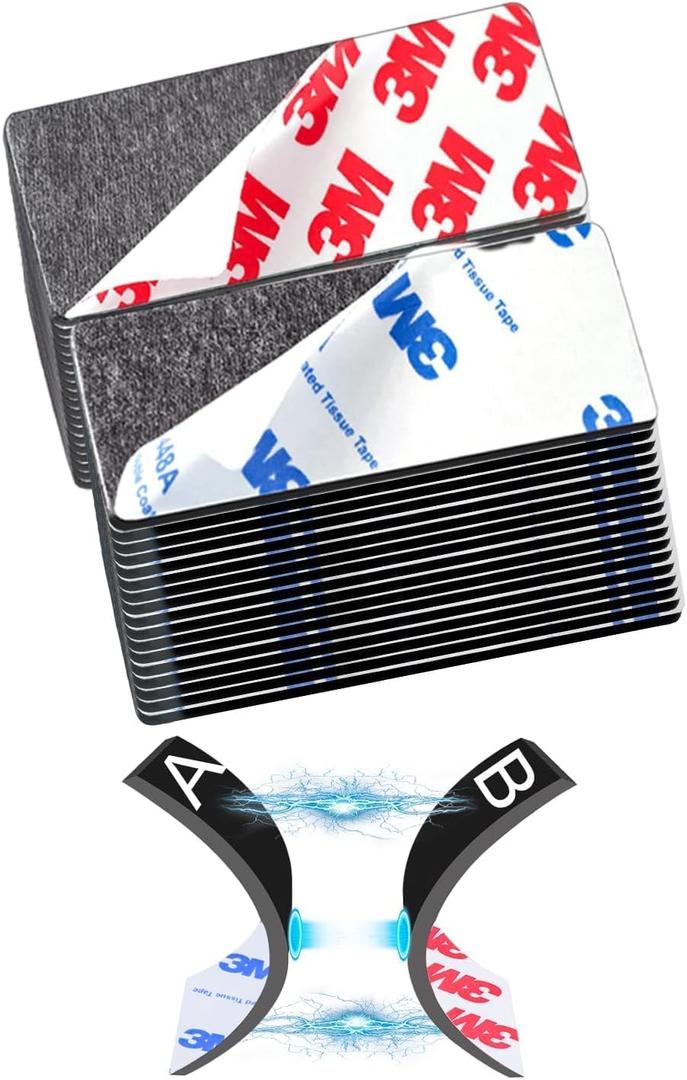 A+B Paired Adhesive Magnetic Tape, Precut (4 in x 2 in x 10 Pack/ 5Pairs) Flexible AB Magnets Strips for DIY Closure Craftings, a b Magnet Match to Use