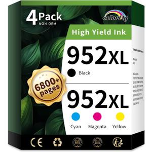 952XL Ink Cartridges Combo Pack Replacement for HP 952XL 952 XL Ink Cartridges to Use with HP Officejet Pro 8710 7740 8720 8702 8210 7720 8715 8730 8740 8216 Printer (Black/ Cyan/ Magenta/ Yellow)