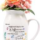 Thank You Gifts for Women, Leaving Gift for Colleagues, Coworkers Friends, Retirement Gift for Woman Teachers 5” Flower Vase for Flower