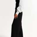 LAJIOJIO Women's 2 Piece Outfits Casual V Neck,Puff Long Sleeve Tops and Wide Leg Pants Sets with Pockets