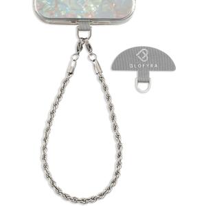 Metal Phone Wrist Strap Stainless Steel Phone Lanyard Metal Chain Smartphone Strap Wristlet Lanyard Bracelet Charm (Twisted/Silver)