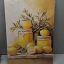 QIXIANG Lemon Wall Art Kitchen Fruits Pictures Citrus Fruit Canvas Prints Yellow Lemon Jars Painting for Living Room Dining Room Decor (yellow,16W x 24L)