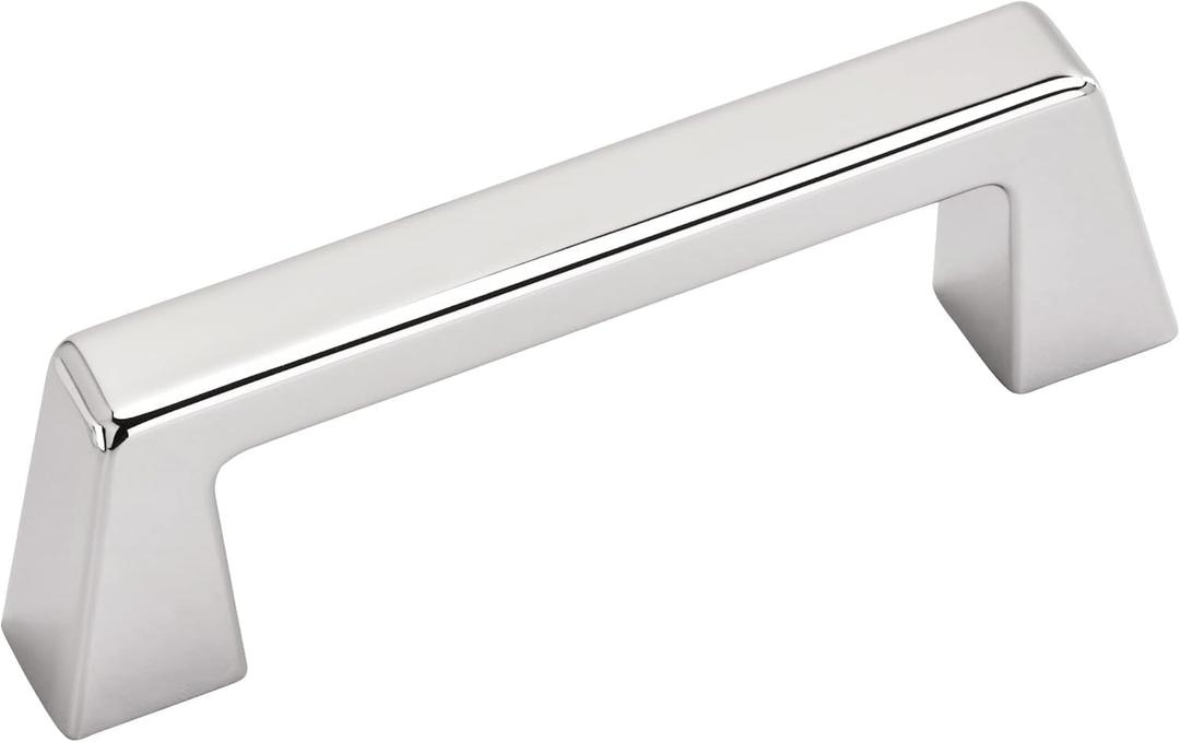 2 x Amerock | Cabinet Pull | Polished Chrome | 3 inch (76 mm) Center to Center | Blackrock | 1 Pack | Drawer Pull | Drawer Handle | Cabinet Hardware
