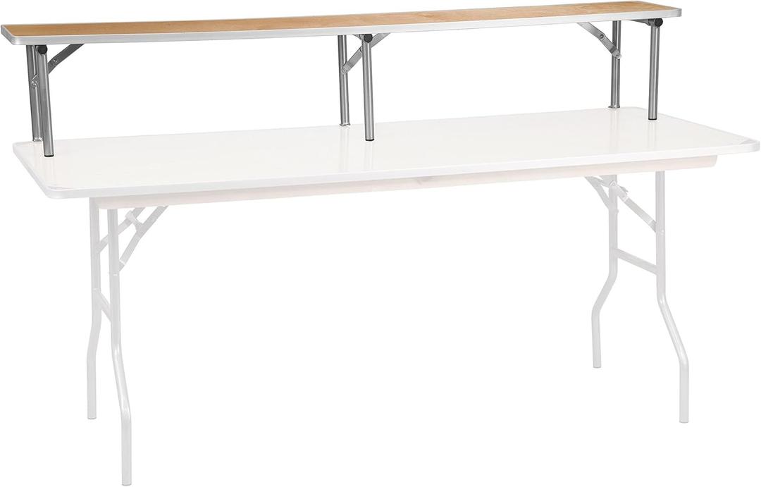 Flash Furniture Wood Bar Top Riser with Silver Legs, Silver, 72" x 12" x 12"