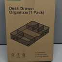 Desk Drawer Organizer Tray, Metal Mesh Drawer Organizers Office, 6 Adjustable Compartment, Desk Organizer Tray for Home Office 12.87L x 8.73D x 1.96H inch, Black, 1PC Medium