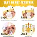 Gold Paper Crowns, Diy Birthday King Crowns Craft to Decorate, Paper Prince Princess Crown Hats for School Classroom