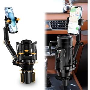 Phone Holders for Your Car, Adjustable Car Cup Holder Expander with Rubber Grip, Secure Hold, Multi-Scenario Use for Drivers, Commuters & Road Trips, Universal Fit for Up to 5.31'' Drinks/Mugs/Foods