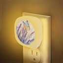 2 x Butterfly Lavender Night Light Plug into Wall 0.5W LED Lights Auto on/Off for Family Friends Holiday Gifts & Home Decor