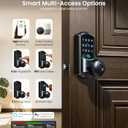 Veise VE028 Built-in Wi-Fi Smart Lock with Knob, Fingerprint Keyless Entry with Handle, App Remote & Voice Control, Electronic Digital Keypad for Front Door and Bedroom, IP65 Waterproof, Matte Black
