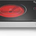 Electric Cooktop, Portable Electric Cooktop 1800W Single Burner Stove 110V with Plug, Hot Plate Countertop, Child Safety Lock, Timer, Infrared Burner,Touch and Knob Control, Small