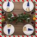 30 Pack Christmas Santa Hats Silverware Holders Mini Santa Hats Xmas Party Dinner Table Dinnerware Decorations Christmas Party Supplies for Red Wine Bottle, Knife, Fork, Candy(Blue)