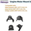 Engine Motor Mount Set - Compatible with Jeep Compass/Patriot 2007-2017 2.0L 2.4L, Fits Dodge Caliber 2007-2012, Replaces A5415 A5416 A5417 A5418