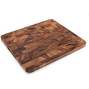 Ironwood Gourmet Oslo End Grain Utility Cutting Board, 14 x 16 Inches, Natural Acacia Wood