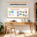 Large Magnetic Chalkboard for Wall, 58 x 25 Inch Solid Wood Framed Natural Whiteboard, Wall Mounted Chalk Board for Kitchen, Restaurant, Food Truck and Calendar Board
