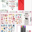 4 x TOYPOPOR Mother's Day Card, Happy Mother's Day Mom Gift, Father's Day Greeting Cards with Blank Cards, Envelopes, Stickers and Pens, Personalized Gift for Mom Dad Wife Husband from Daughter Son