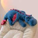 IFX24 27.6" Blue Dragon Stuffed Animal, Small Soft Dinosaur Plush for Kids and Adults, Sturdy Fluffy Plushie Pillow