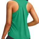 Women's Workout Tops Racerback Athletic Tank Tops Sleeveless Loose Fit Yoga Running Gym Shirts for Women (Green, M)