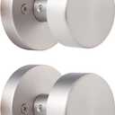 2 Pack Brushed Nickel Dummy Door Knob Single-Sided Satin Nickel Dummy Door Handles Interior for Closet and Hallway, Non-Turning Door Knob Interior Push/Pull Door Handles