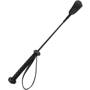 OBTANIM 18 Inch Riding Crop PU Leather Horse Whip Crop for Equestrian Horses (Black)