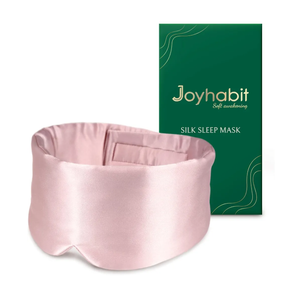 Joyhabit Silk Sleep mask | 100% Mulberry for Women Men Ultra Soft Blackout Eye Cover with Adjustable Band, Breathable No Eye Pressure, Ideal for Sleep, Travel, Naps & Meditation, Lotus Pink