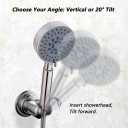 BOPai Suction Cup Shower Head Holder for Handheld Shower No Drill, for Smooth Surfaces Only, Adjustable 20, Chrome