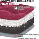 Shinnwa Kitchen Chair Cushions Set of 6, Dual-Layer Memory Foam Dining Chair Cushions, Patented Design Seat Pads with Ties, 16.5 x 16.5 x 3.5in, 6 Pack, Burgundy