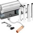 Sausage Stuffer, 2.5LBS Stainless Steel Horizontal Sausage Maker, Homemade Manual Meat Filling Kitchen Machine with 8 Stuffing Tubes