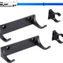 Horizontal Lightsaber Wall Mount Holder Light Saber Display Rack Hook Stand, Compatible for Any Lightsaber, Black Pack of 2