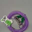 Petest Reflective Tie Out Cable with Crimp Cover for Heavy Dogs Up to 125 Pounds, 40 Feet (Green & Purple)
