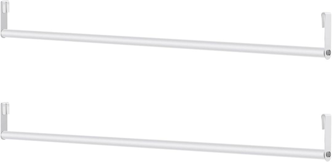 Threehoney 2 Pack Wire Shelving Garment Hanger Bar Wire Shelving Accessories Industrial Closet Clothes Rods for Home Retail Store(White,48 Inch)