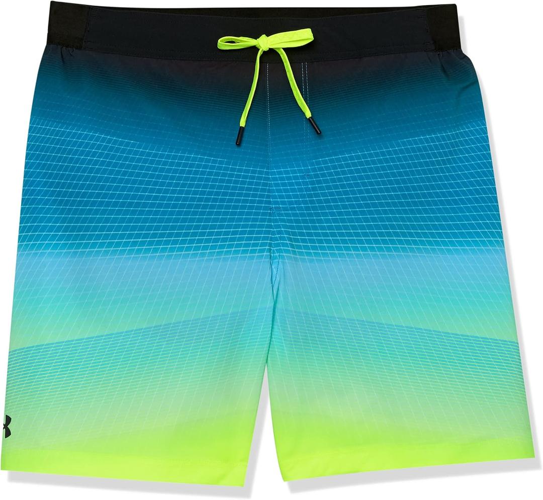 Under Armour Mens E-Board Swim Shorts with Drawstring Closure & Back Elastic Waistband, Quick-Dry (Sp22 Black-7 E-board, Large)