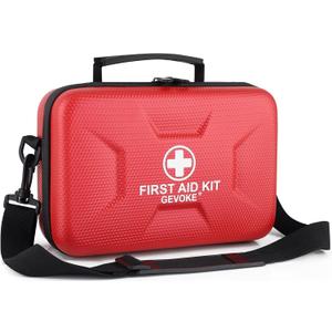 410 Piece Waterproof Hard Shell First Aid Kit for Home, Car, Travel, Camping, Truck, Hiking, Sports, Office, Vehicle & Outdoor Emergencies - Emergency Medical Kits (Red)