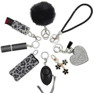 Gift Keychain Set for Women Including Wrist Strap, Heart Accessory, Petal Decor and Pom Pom 7 Pcs Gift Keychain Set for Women Including Wrist Strap, Heart Accessory, Petal Decor and Pom Pom 7 Pcs