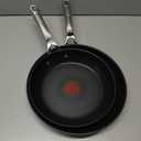 T-Fal x Jamie Oliver Nonstick Coated Stainless Steel Pans 9.5" & 11", Induction Compatible, Oven Safe up to 500F, Chef's Stainless Steel Skillet, Frying Pan, Silver