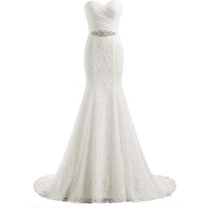 Likedpage Women's Lace Mermaid Bridal Wedding Dresses Ivory-US 6