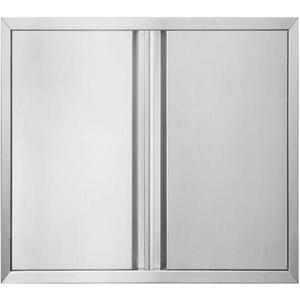 JIE JIN Outdoor Kitchen Door 24" W X 24" H Double Doors BBQ Access Door BBQ Island Door 304 Brushed Stainless Steel Flush Mount Door for Outdoor Kitchen BBQ Island Outdoor Cabinet Doors