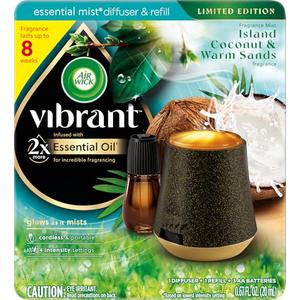 AIR WICK® Essential Mist - Vibrant Starter Kit - 1+1 Island Coconut & Warm Sands, Air Freshener, Essential Oils