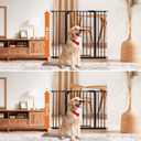 keny 36" Extra Tall Baby Gate for Stairs, 29"-42.5" Wide Auto Close Dog Gate, Pressure Mounted Easy Walk Through Pet Gate for Doorways, Durable Safety Stair Gate, Black