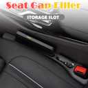 2PCS Car Seat Gapster, Car Seat Gap Filler for Filling Gaps Between Consoles, No Drop Seat Guard with Storage Slot, Black