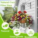 EIMQUVW 4 Pack Hanging Planter Basket Outdoor Large Hanging Flower Pots Indoor 12 inch with Coco Coir Liner Round Wire Plant Holder Chain Hanging Basket Garden for Home Decor Balcony Office1, 4.71 inches x 6.8 inches x 2.71 inches