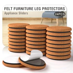 Chair Leg Floor Protectors for Hardwood Floors Stronger Felt and EVA Furniture Pads Prevent Floor from Scratches Reduce Noise Furniture Sliders for Hardwood Floors 24Pcs 2 Inch (50mm)