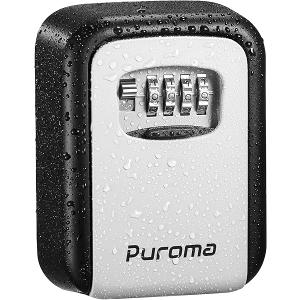 Puroma Security Key Lock Box, 4-Digit Combination Waterproof Safe Storage Lockbox with Code Wall Mount Large Capacity for Outdoor Outside House Dorm Office ID Card (Black & Gray) Puroma Security Key Lock Box, 4-Digit Combination Waterproof Safe Storage Lockbox with Code Wall Mount Large Capacity for Outdoor Outside House Dorm Office ID Card (Black & Gray)