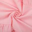 Oudain Pink Ruffle Table Runner Cotton Fabric 118 x 13.8'' Farmhouse Rustic Ruffled Edge Table Runner Wedding Decor for Spring Baby Shower Bridal Shower Party