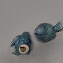 Set of 2 Ceramic Bird Figurines, Small Bird Statues Home Office Decor for Cabinet Shelves Entryway Bookcase TV Stand, Micro Landscape Accessories (Blue, L 4.72 * 3.15")