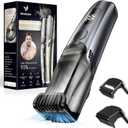 Vacuum Beard Trimmer for Men, New Version Adjustable Precision Trimming Length with 2 Comb, Electric Cordless Vacuum Trimmer for Beard, Waterproof and Rinses Easy, Blades for Skin fit, Black